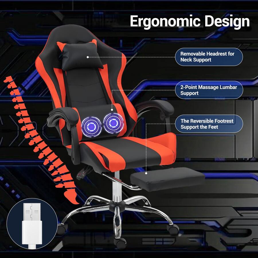 Gaming Chair With Massage Lumb - Massage review and price