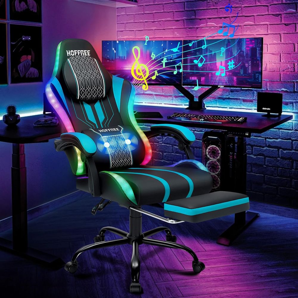 Gaming Chair with LED Lights S - Massage review and price