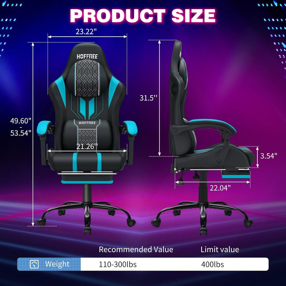 Gaming Chair with LED Lights S - Massage review and price