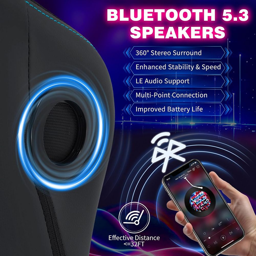 Gaming Chair with LED Lights S - Massage review and price