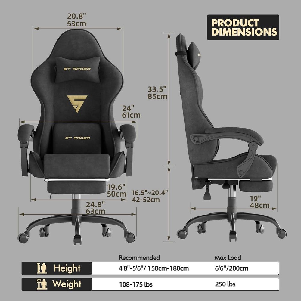 Velvet abric Ergonomic Gaming  - Massage review and price