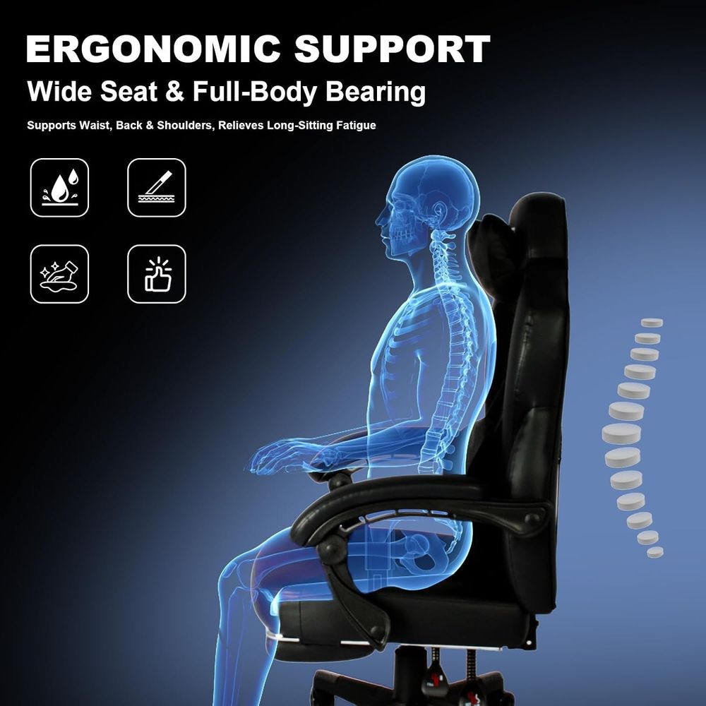 Gaming Chair PRO, Ergonomic Ga - Massage review and price