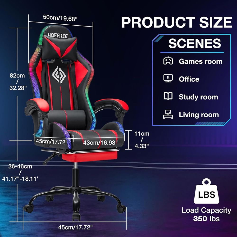 RGB Gaming Chair with Bluetoot - Massage review and price