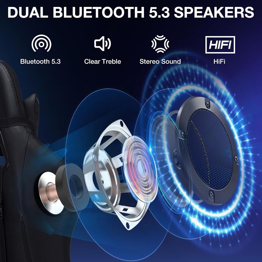 RGB Gaming Chair with Bluetoot - Massage review and price